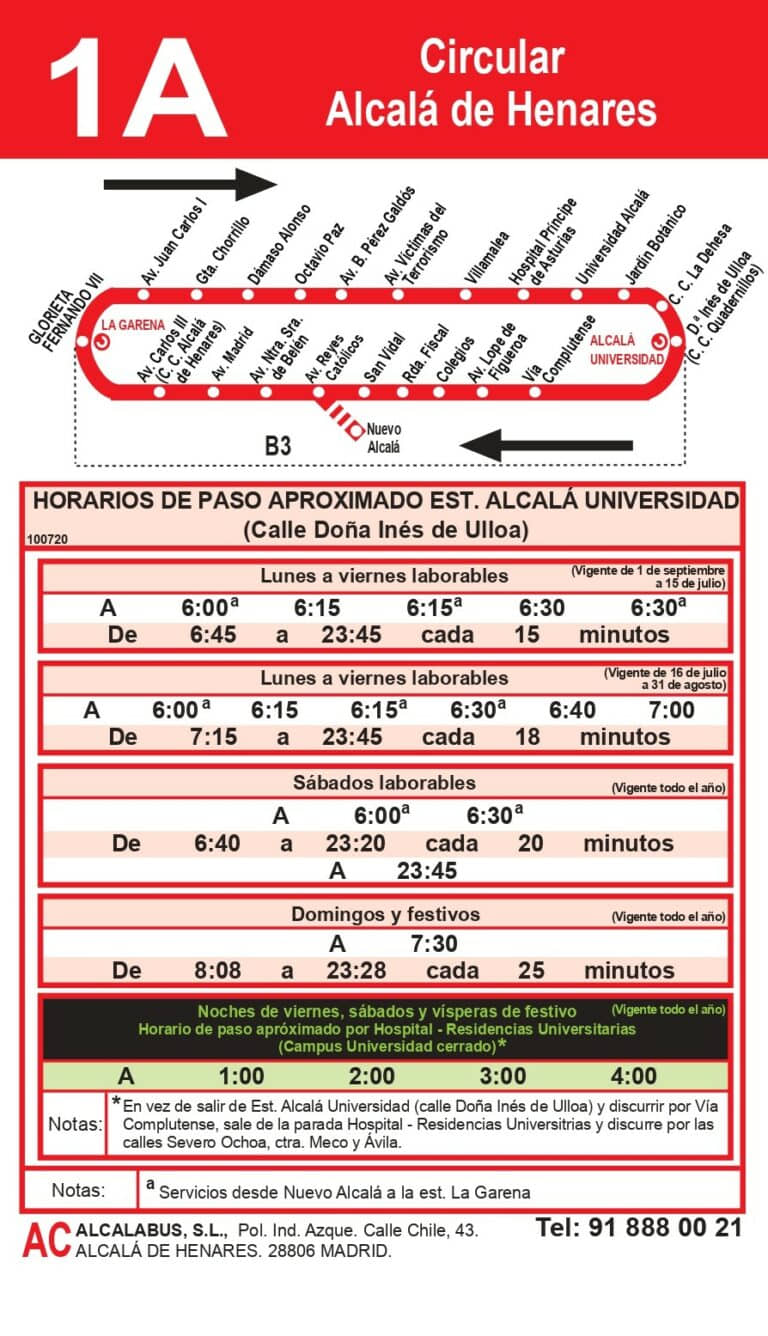 Lineas de autobuses urbanos de Alcalá de Henares
