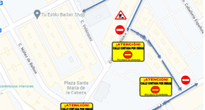 Cortes de tráfico trabajos en torno de Parque de San Isidro Alcalá de Henares