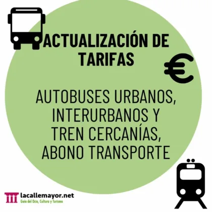 Nuevas tarifas transporte público Comunidad de Madrid. Enero 2024