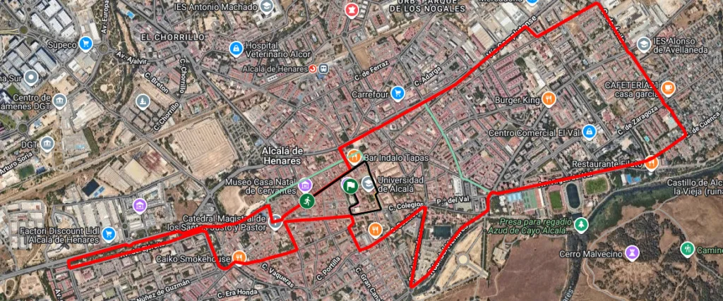 recorrido media maraton y legua del quijote
