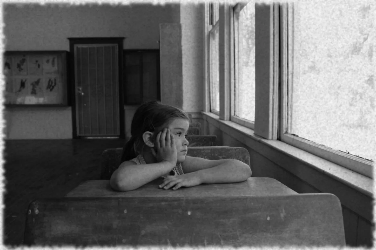 niña en aula
